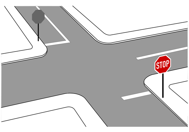 2-Way Stop in the Driver's Ed Test 2-Way Stop in the Driver's Ed Test