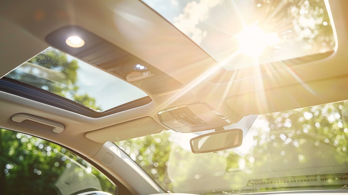 sun-beaming-through-sunroof-in-car